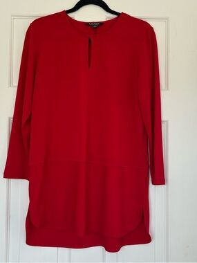 Ralph Lauren Red Long-Sleeve long Blouse